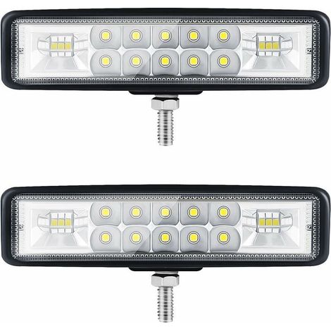 6” Phare LED Moto Phare de Travail led Tracteur 2 Rangs 9-36V 120W 12000LM 6000K Combinaison Spotlight+Floodlight Barre LED Off-road Phare Led 4x4 Pods d'éclairage LED pour Camions SUV Moto (1/2)