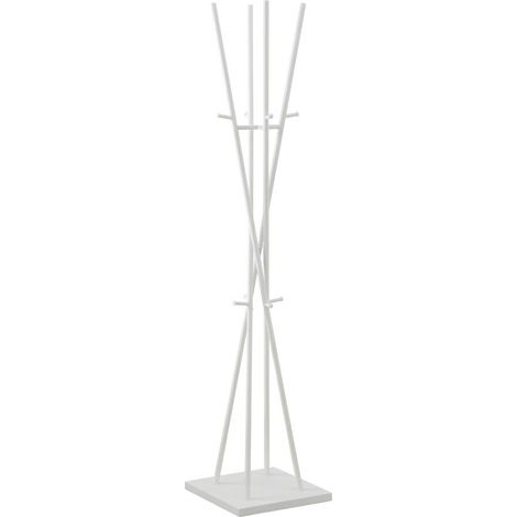 Appendiabiti Moderno Ferro Salvaspazio Attaccapanni Terra 40x40x182 cm Bianco