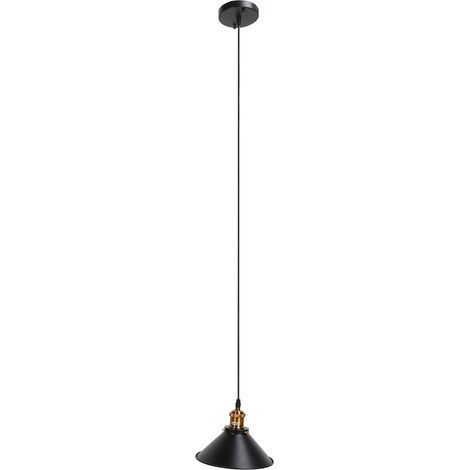 Plafonnier en fer forgé, style industriel rétro simple, douille E27, cage en métal noir, suspension en fer forgé, 85-240 V (1/5)
