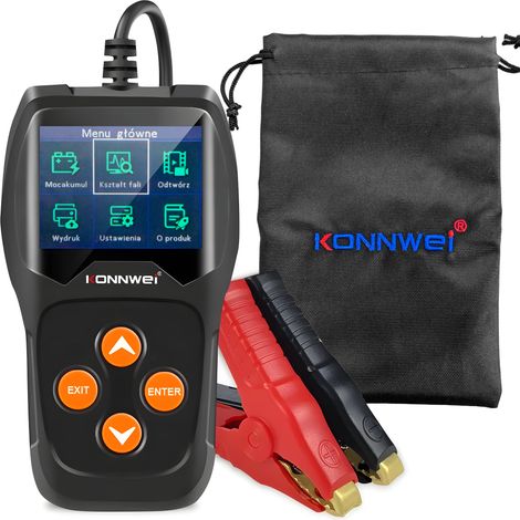 Medidor digital de batería LCD Konnwei KW600 de 6V y 12V (Menú en polaco) (1/5)