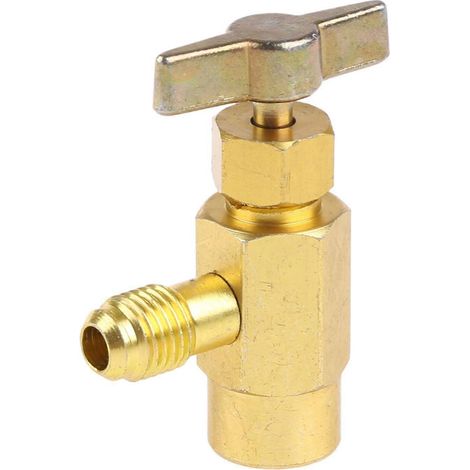 Distributeur de réfrigérant R134A avec robinet pour valve et ouvre-bouteille (outil distributeur 1/2") (1/5)