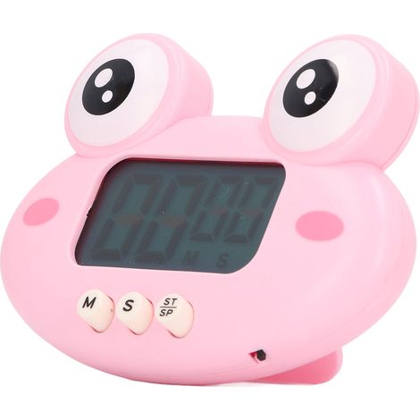 Niedlicher digitaler Timer aus leichtem und tragbarem ABS-Kunststoff für die Küche, rosa Frosch-Timer, einfach zu bedienen, Kochstoppuhr (1/5)