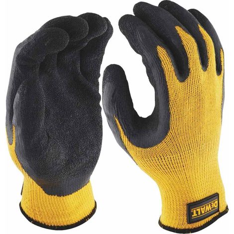 DeWALT DPG70L EU Yellow Knit Back Latex Gripper Gloves