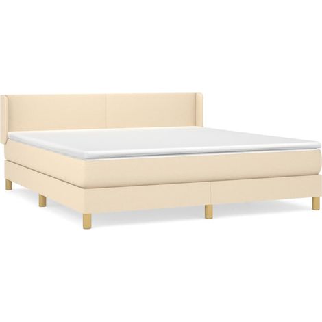 Maison Exclusive - Boxspringbett mit Matratze Creme 180x200 cm St