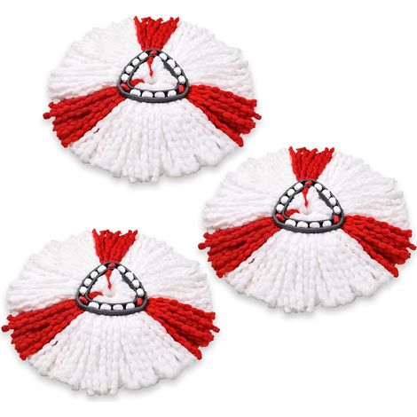 Set di 3 testine di ricambio in microfibra per mocio compatibili con la ricarica del mocio turbo 3 in 1 Vileda, lavabili in lavatrice per tutti i pavimenti.