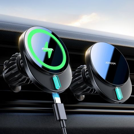 Supporto per telefono da auto a induzione, ricarica rapida da 15 W, caricabatterie wireless Magsafe per bocchetta dell'aria, caricabatterie magnetico a induzione per auto per iPhone serie 16/15/14/13/