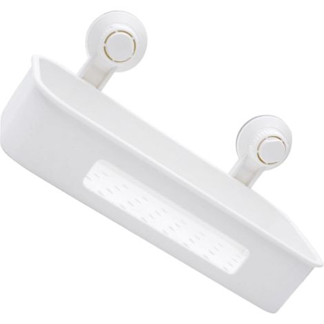 Étagère murale blanche pour salle de bain , en ABS avec ventouses . Installation facile dans la douc