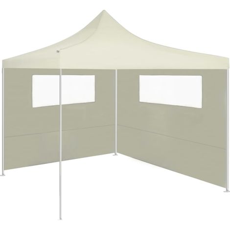 Paroi latérale de belvédère avec fenêtres 6x2 m Crème (1/4)