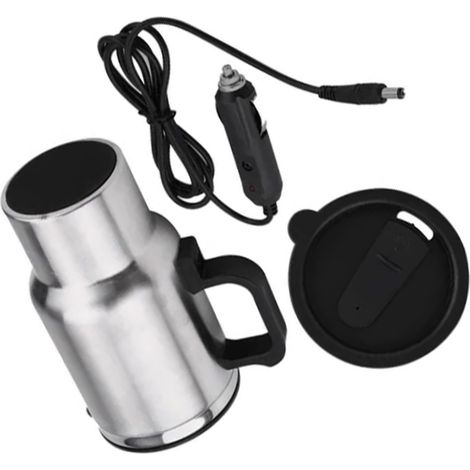 Tasse chauffante 12V pour voiture, grande capacité, étanche, en acier, pour allume-cigare. (1/5)