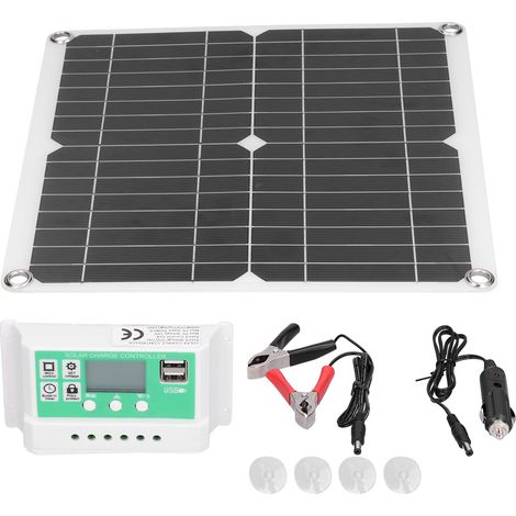 Panneau solaire flexible en silicium monocristallin 40 W 18 V avec contrôleur de charge solaire 50 A et double port USB (1/5)