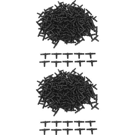 400 Pièces Séries Raccords En T Barbelé Universels de 1/4 Pouce, Connecteurs BarbeléS D'Irrigation Goutte à Goutte (1/5)