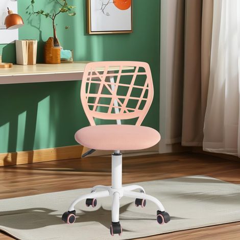 Chaise d'écriture pour garçons et Filles, Tissu Rose Plica, 39 x 40 x 87 cm (1/5)