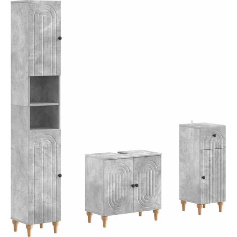 3 Piece Bathroom Cabinet Set ALKMAAR Engineered Wood vidaXL (1/5)