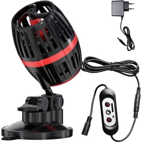 Pompe de brassage pour aquarium - Turbine - Pompe de circulation - Adaptateur inclus - Nécessite un adaptateur 12 V/2 A - 4 débits réglables (1/5)
