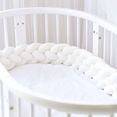 Tour de lit bébé 300 cm en velours tressé, coton PP doux, protection contre les chocs, décoration chambre enfant (1/4)