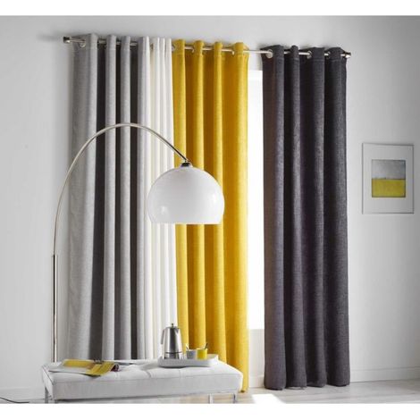 Rideau a oeillets occultant 140 x 240 cm Opacie blanc (1/3)