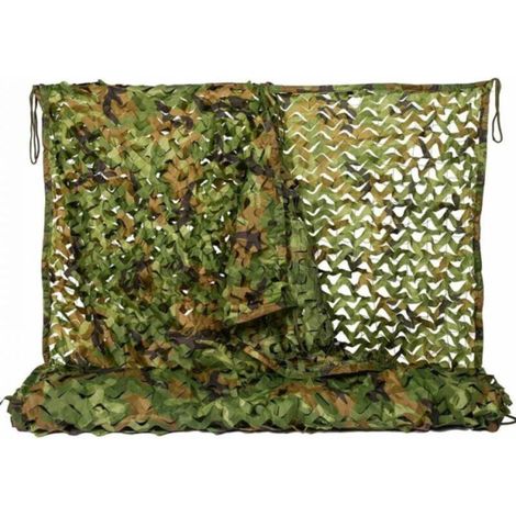 Voile d'ombrage de 4 x 5 m à motif camouflage militaire pour la chasse, le jardinage, la décoration et la protection solaire (1/4)