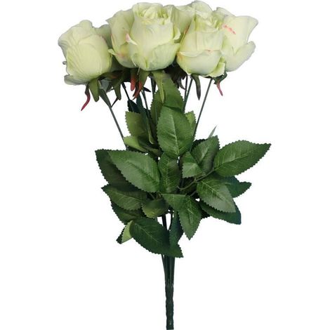 Un ramo verde de 9 rosas artificiales de alta calidad, de 45 cm de altura. (1/3)