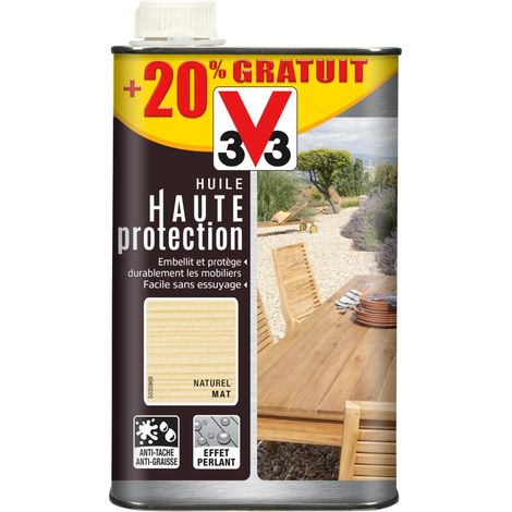 Huile bois extérieur Haute Protection V33 Naturel 1L + 20% (1/5)