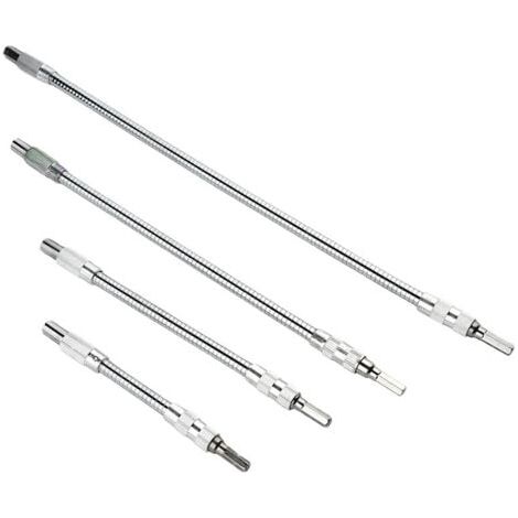(150/200/300/400 mm) 4 Stück Verlängerung Flexibles Bit-Halter-Verlängerungskabel für Bohrmaschine, Schraubendreher