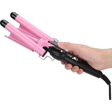 3-in-1 Haarglätter und Lockenstab, verstellbarer Kreppeisenaufsatz für Wellen, 110–240 V mit EU-Stecker, 22-mm-Aufsätze (1/5)