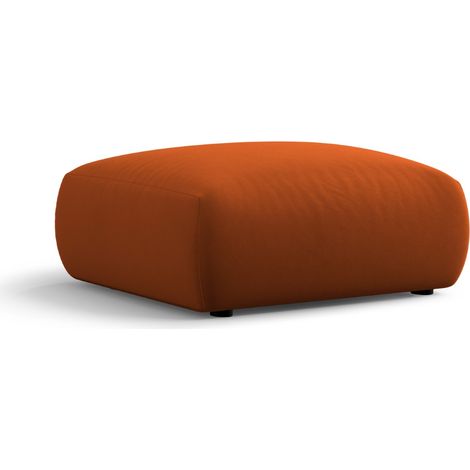 Pouf en velours terracotta (1/5)