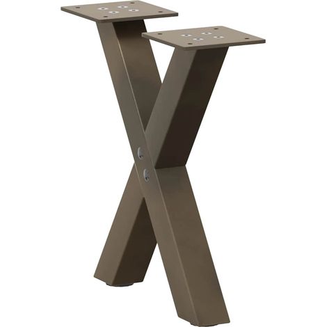 Couchtischbeine X-Form 2 Stk. Naturstahl 37x(30-31) cm Stahl