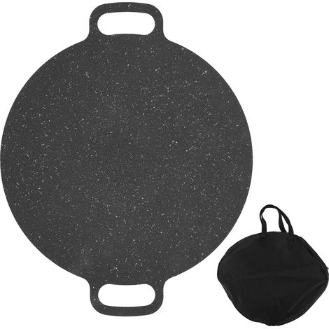 Poêle à Barbecue ronde avec sac de rangement, plaque de cuisson antiadhésive pour cuisine de Camping 41cm/16 pouces