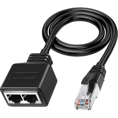 RJ45-Stecker auf 2 Buchsen Ethernet-LAN-Adapter, Verbindungssplitter (1/5)
