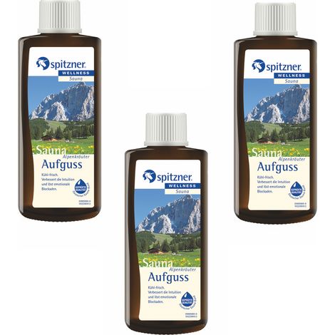 Spitzner Vorteilspack Alpenkräuter 190 ml 3er Saunaaufguss Aufgussset