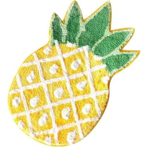 Paillasson ananas antidérapant pour décoration d'intérieur, salon, chambre à coucher, salle de bain, tapis d'intérieur lavable en machine, 50 x 80 cm (1/5)