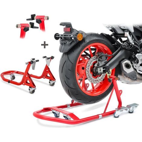 Cavalletto da Officina per Moto Posteriore e Anteriore Set Constands VMR rosso