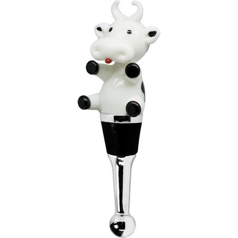 Bouchon de Bouteille Vache en Verre Artisanal Fait Main pour Vin et Champagne 12 cm - PANGIVO