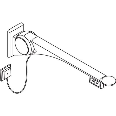 HEWI 802.50.45160 TB poignée d'appui rabattable Premium, 850 mm, gauche (1/2)