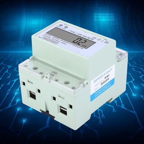 Einphasiger 5-100A 230VAC Energiezähler, DIN-Schienenmontage, digitales LCD-Leistungsmessgerät (1/5)