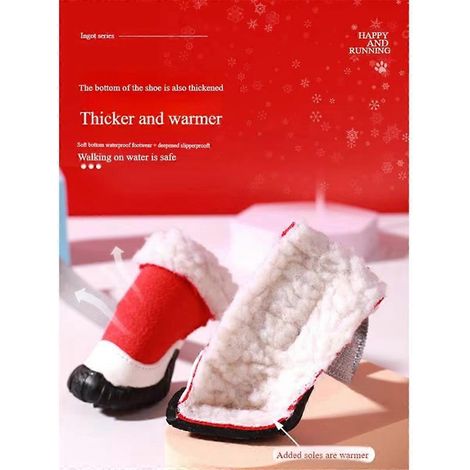 Set mit 4 bequemen und warmen Hundeschuhen, ideal für den Winter. Hundesneaker B (1/5)