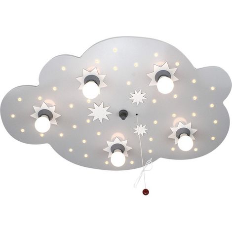 Plafonnier nuage d'étoiles 5/40 - Bois ampoules (1/2)