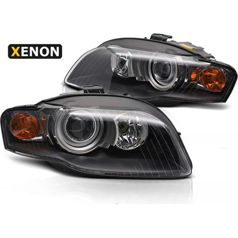 Paire de feux phares Audi A4 B7 04-08 Xenon noir-41046427 (1/4)
