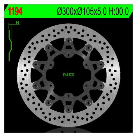 DISCO DE FRENO DELANTERO NG BMW F 650/700/800 GS '93-'19 (300X105X5), APRILIA PEGASO 650 '86-'08, FLOTANTE FLOTANTE