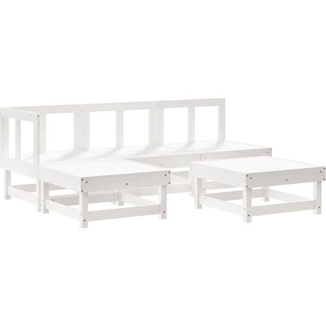 Maison Exclusive - Set Salotto da Giardino 5 pz Bianco in Legno Massello di Pino