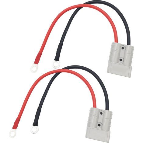 50A 600V Connecteur Batterie, Connecteur de Chargeur de Batterie de Chariot élévateur avec câble de connecteur de Batterie à Joint torique 10AWG (2 pcs) (1/4)