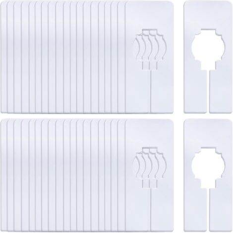 Lot de 20 séparateurs de penderie pour vêtements suspendus en plastique blanc séparateurs de penderie séparateurs de penderie séparateurs avec marqueur (rectangulaire) (1/5)