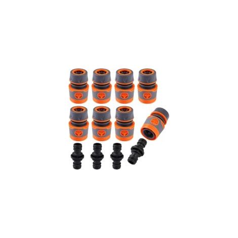 8 Pièces Embout Tuyau Arrosage, Raccord Tuyau D'arrosage, Kit de Raccordement avec Accessoires de Raccord, Kit de Raccords Rapide, pour Jardins Familiaux, Necessaire Darrosage