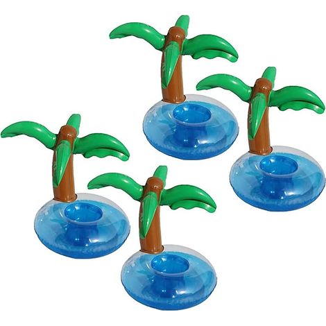 4 pièces palmiers gonflables sous-pieds Jumbo palmiers de coco boire porte-verre plage fond décoration pour hawaïen (1/5)