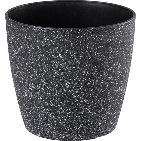 Blumentopf Strend Pro Stone, 23x20,5 cm, schwarz, Stein-Effekt