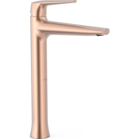 TRES 28180301OPM FUJI Grifo Monomando Caño XXL Lavabo Color Oro Rosa Mate 24K - ref: 28180301OPM