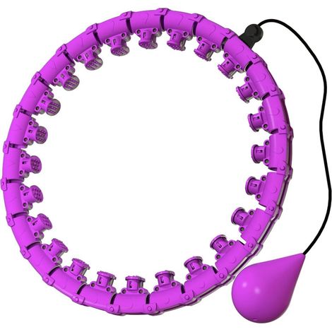 Grand cerceau de hula-hoop lesté et intelligent pour femmes adultes, 32 nœuds détachables, cerceau de fitness avec balle lestée et massage rotatif, pour l'amincissement et l'entraînement à domicile (V (1/5)