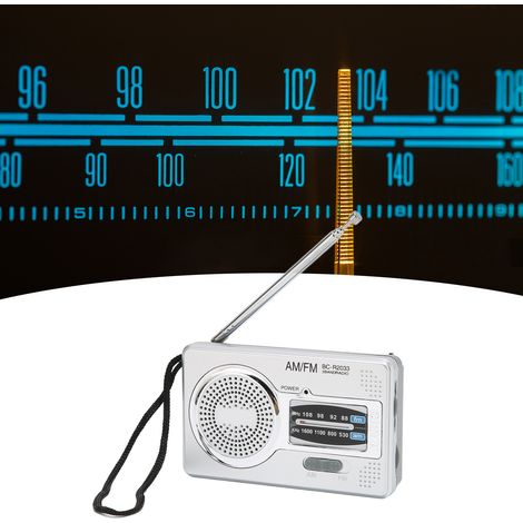 Mini radio portable AM/FM multifonctionnelle, gris argenté (1/5)