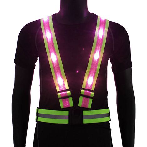 Gilet lumineux LED réfléchissant pour la circulation nocturne, rechargeable par USB (1/5)