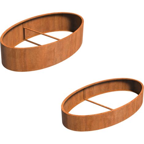 Adezz Ellipse ohne Boden Pflanzgefäß aus Corten-Stahl Pflanzkübel Blumentopf